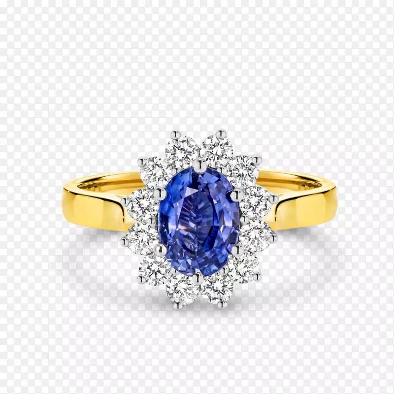 蓝宝石结婚戒指珠宝钻石蓝宝石