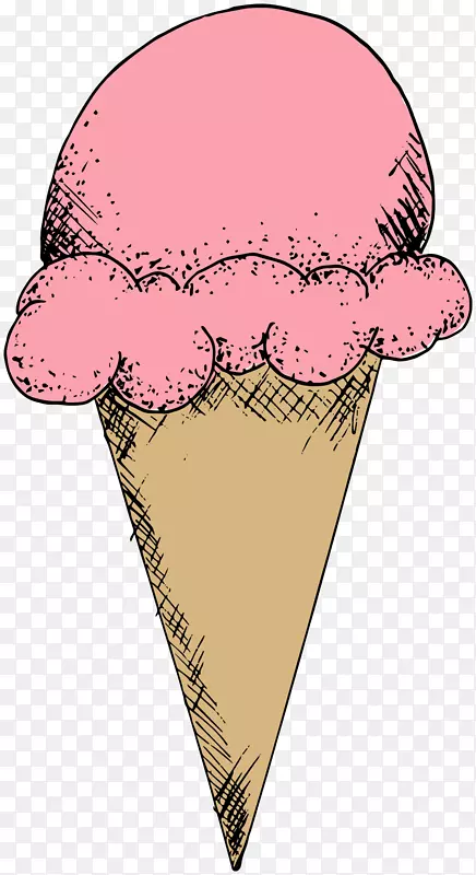 冰淇淋锥，卡通鼻子，粉红鼻子