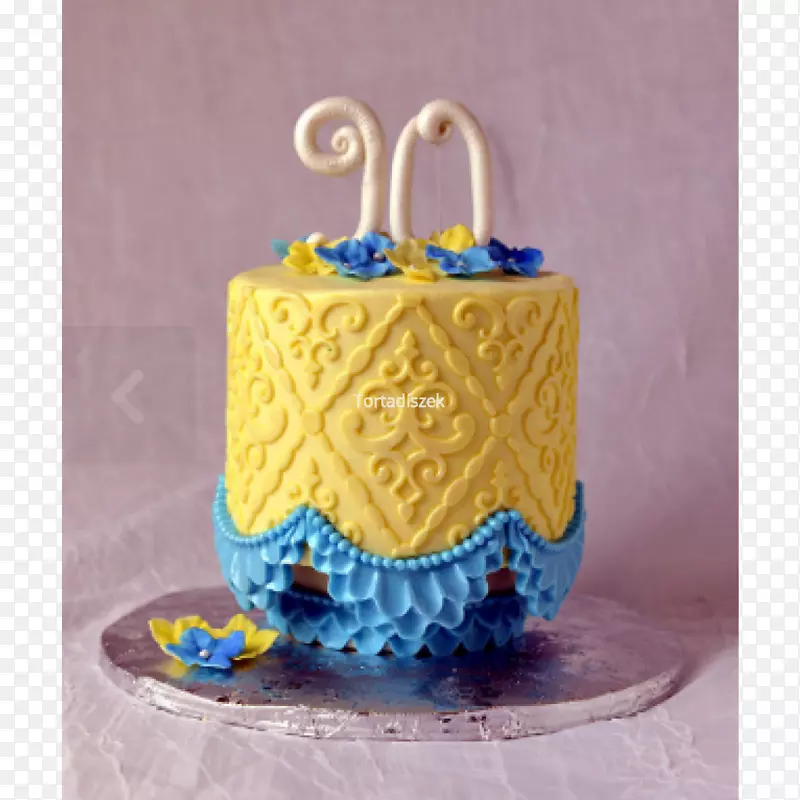 奶油生日蛋糕装饰皇家糖霜钴蓝蛋糕