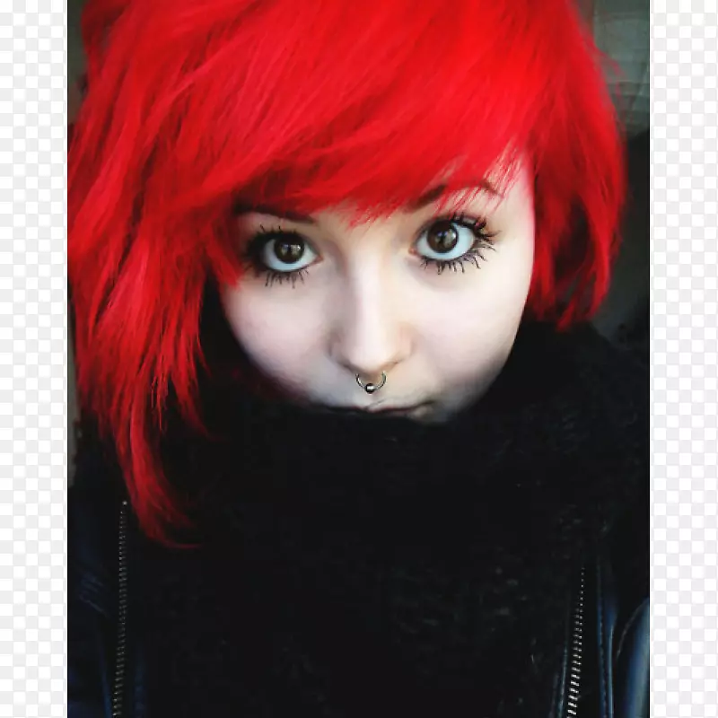 红发着色黑发