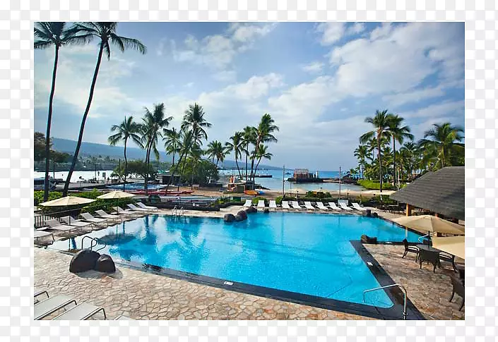 Kamehameha国王Kona海滩酒店的庭院Kauai科纳海滩酒店-夏威夷之旅