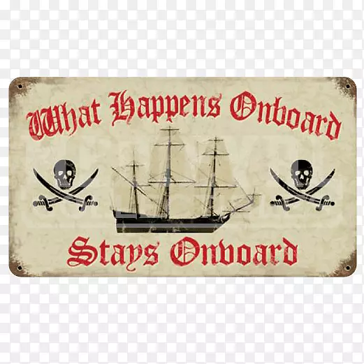 朗姆酒船长摩根长方形金属字体-海盗标志