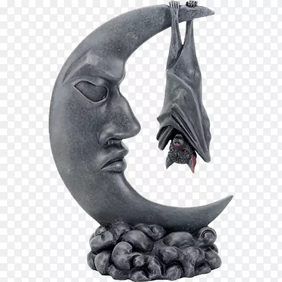 雕像哥特式建筑雕塑吸血鬼蝙蝠朋克月亮