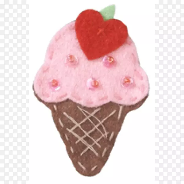 冰冰淇淋圆锥形草莓冰淇淋
