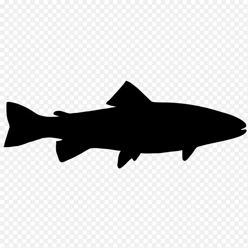 鱼类剪影鳟鱼剪贴画