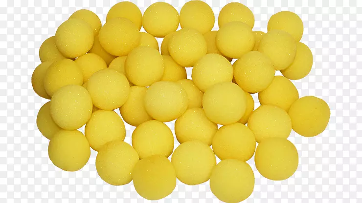 黄色海绵红玉米上的棒子魔术店-黄色球