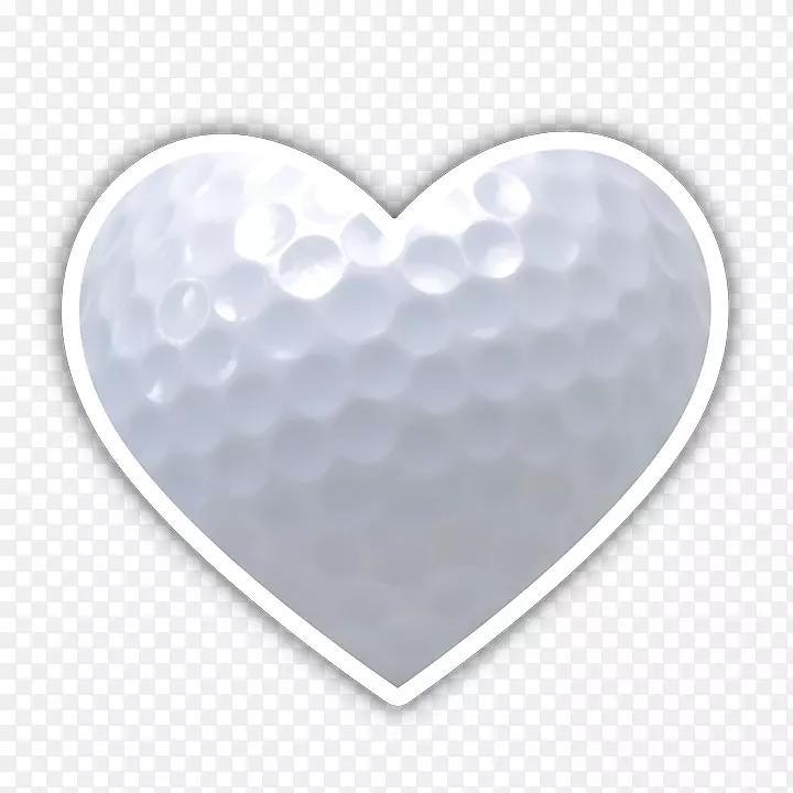 印有高尔夫球的心脏贴纸-心脏