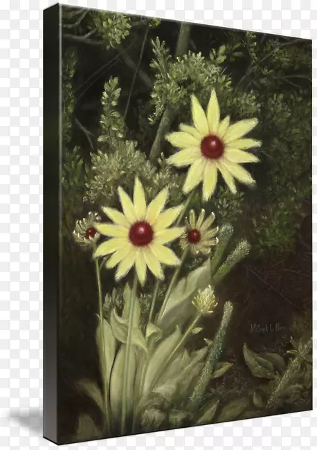植物花卉艺术静物画框.水彩画夏天