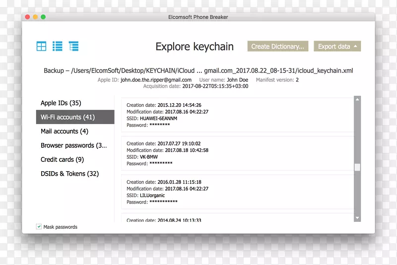 密钥链访问iCloud密码elcomsoft Apple-Apple