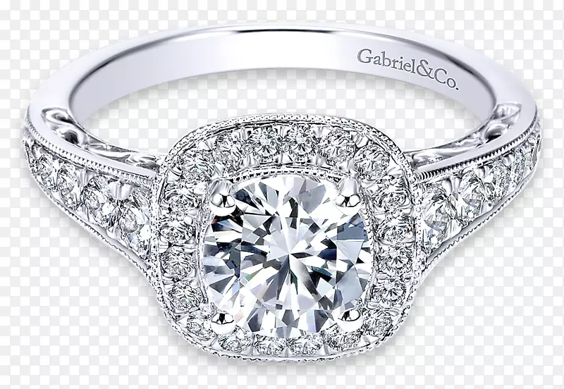 订婚戒指珠宝金钻石戒指光环