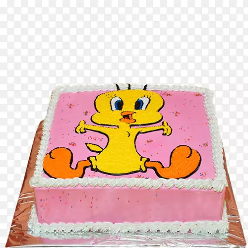 生日蛋糕托蛋糕装饰粉红的小鸟
