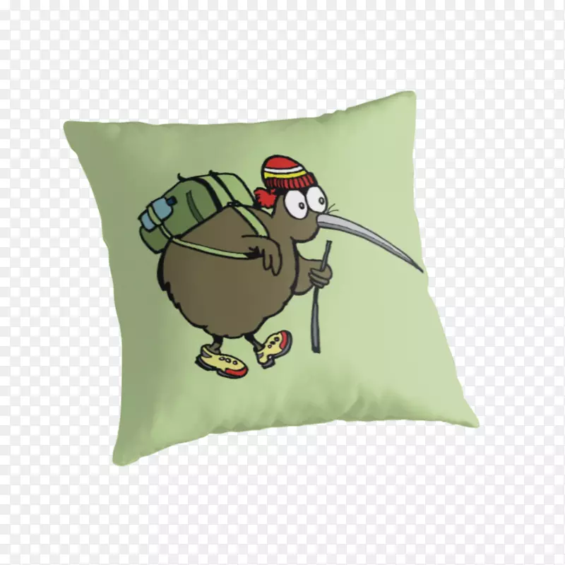 新西兰鸟类远足-枕头和毛毯卡通