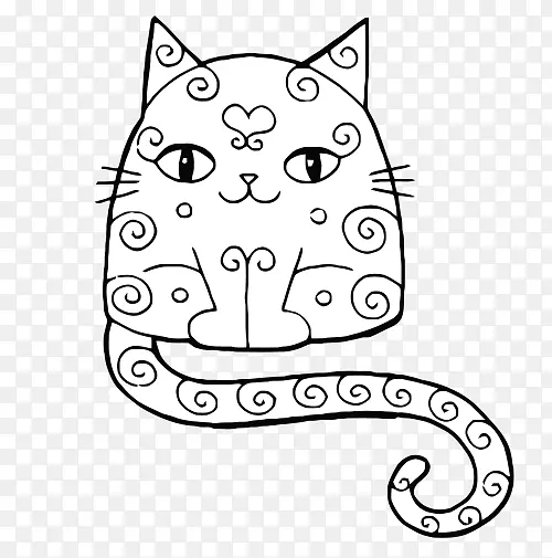 胡须猫画曼陀罗着色书-猫