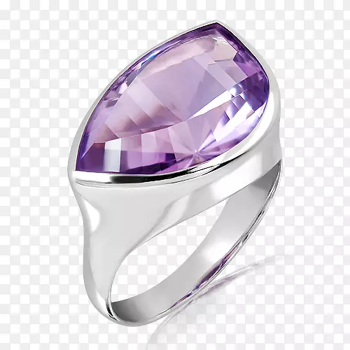 紫水晶紫色银身首饰.银戒指