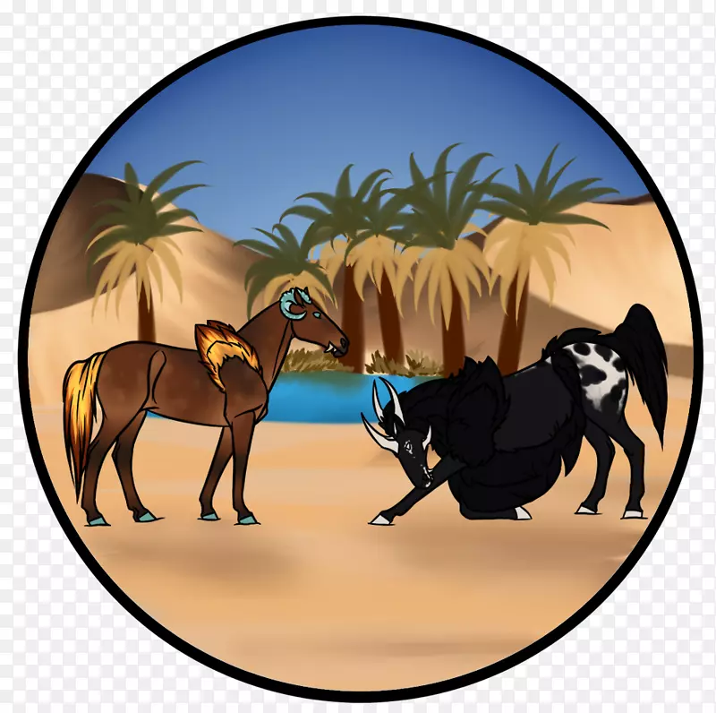 狗牛马骆驼法老画
