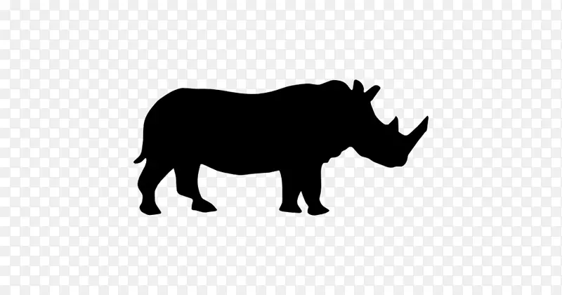 黑犀牛轮廓白犀牛轮廓