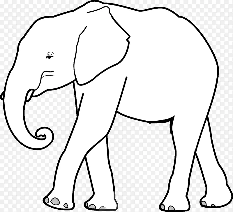 印度象，非洲象，大象，老虎，剪贴画-白象