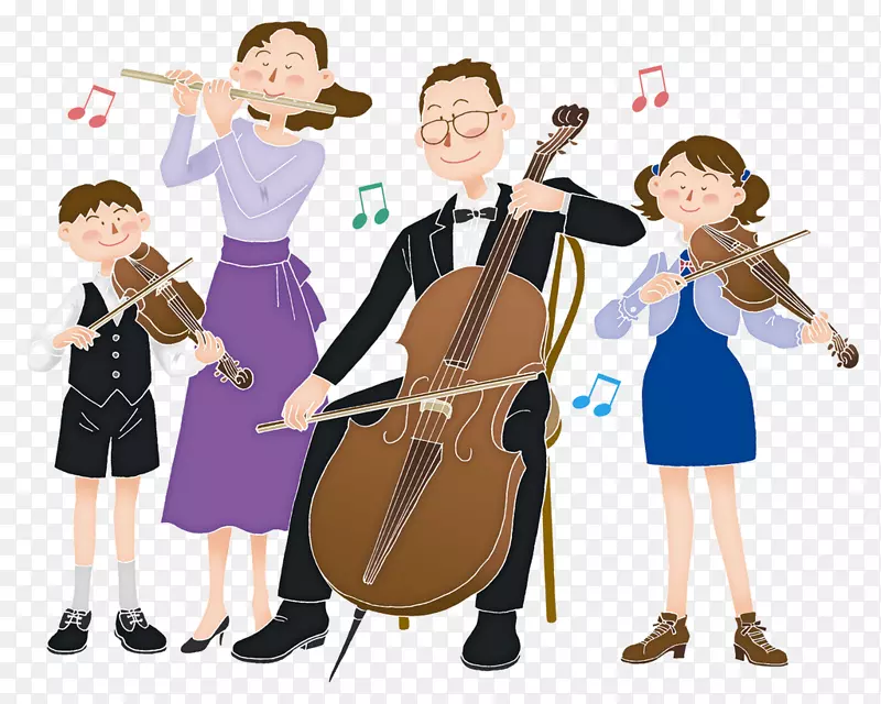 乐器家庭小提琴大提琴家庭演奏