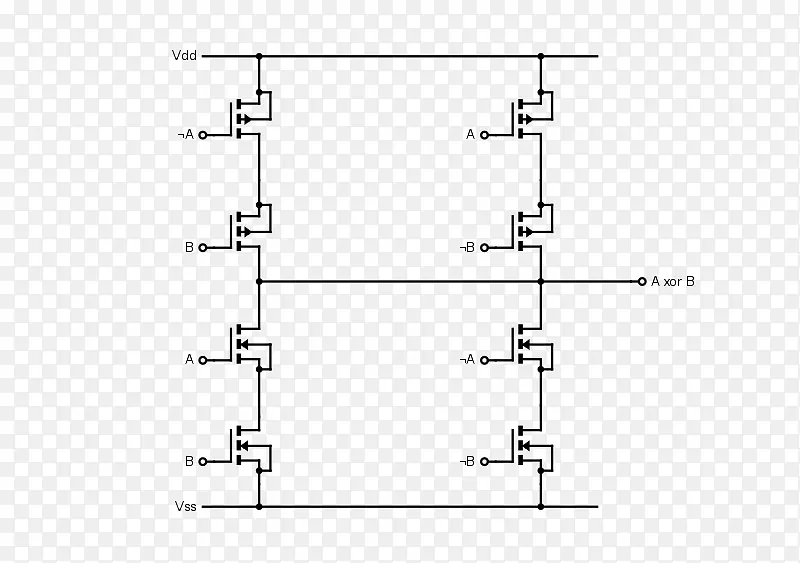 异或门cmos xnon门排他性或-原理图