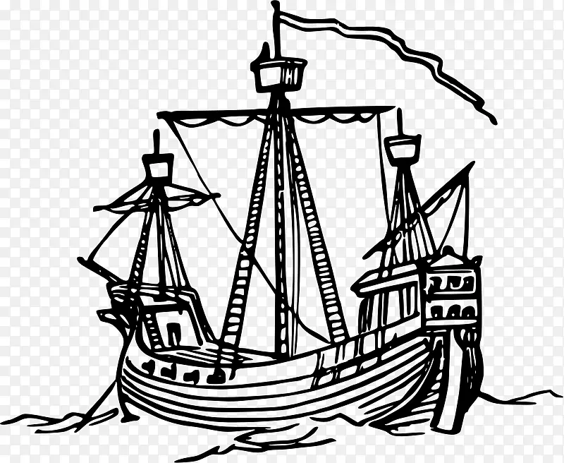 15世纪帆船剪贴画-船