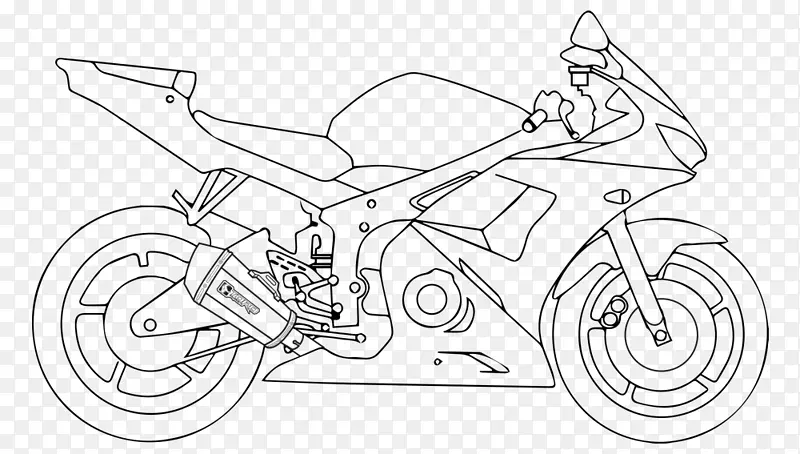 卡通摩托车素描-摩托车素描