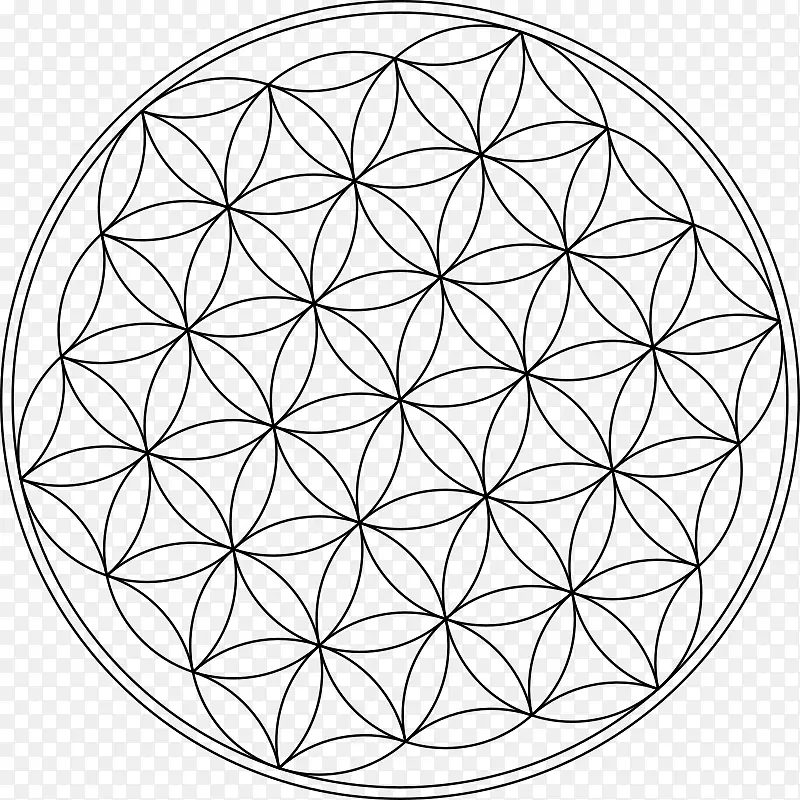 重叠圆圈网格符号花画生活符号