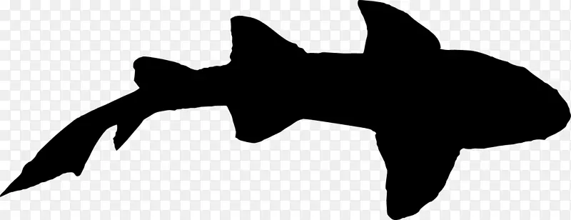 鲨鱼剪影剪贴画-鲨鱼剪影