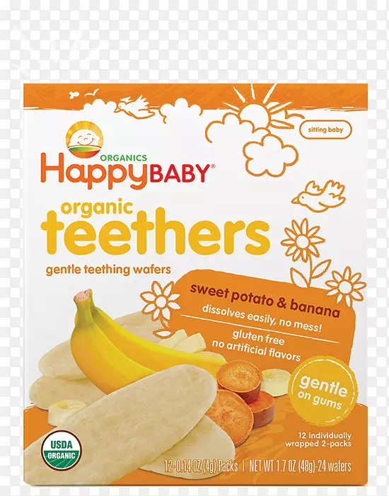 有机食品婴儿食品快乐家庭牙齿婴儿快乐香蕉