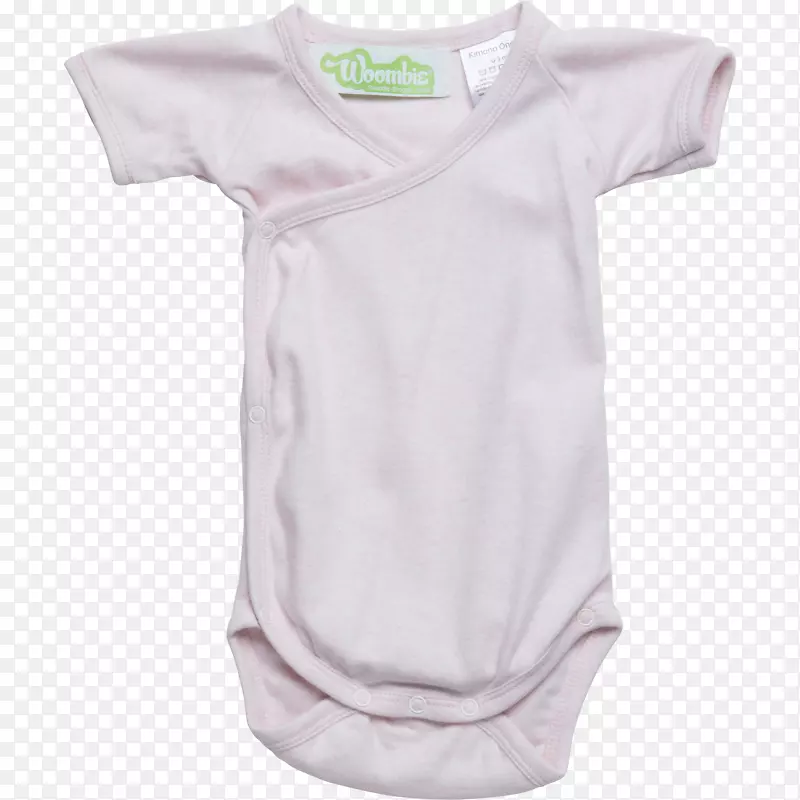 袖子t恤，肩部，婴儿和蹒跚学步的婴儿一件紧身衣-粉红色和服