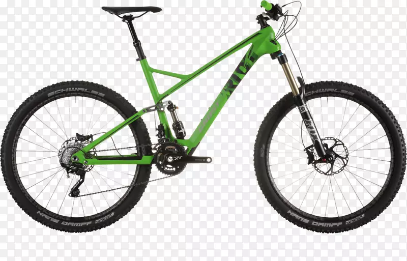 自行车山地车下山山地车单道绿色和深灰色