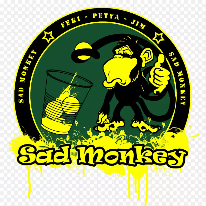 蜜蜂黄色标志-悲伤的猴子