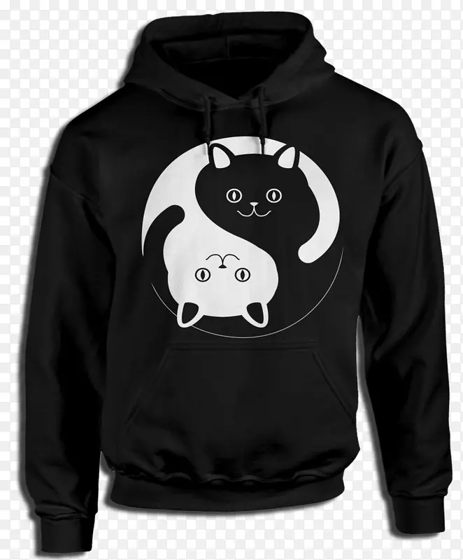 连帽衫蓝领毛衣衣服-阴阳猫