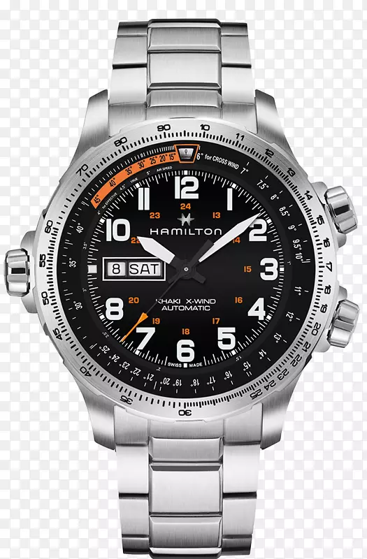 汉密尔顿男士卡其布航空x风自动计时汉密尔顿手表公司手镯表带手表