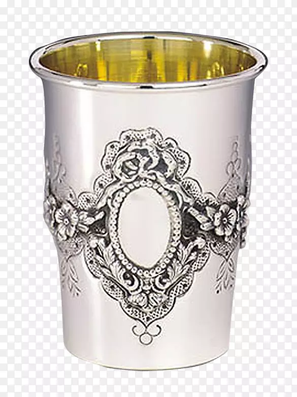 基杜什银杯犹太教杯-双杯