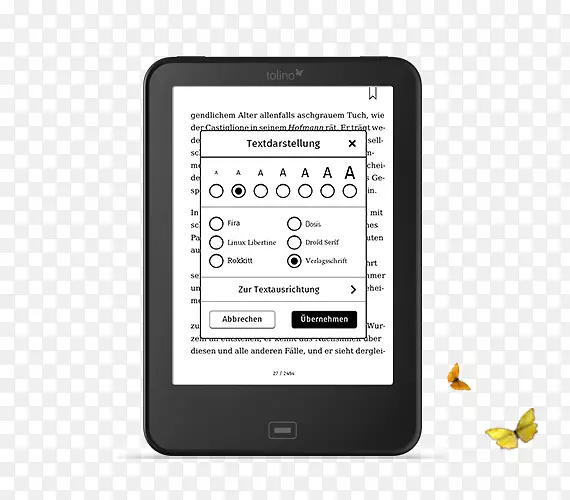 电子阅读器Tolino Vision 2-pdf verkleinern的比较