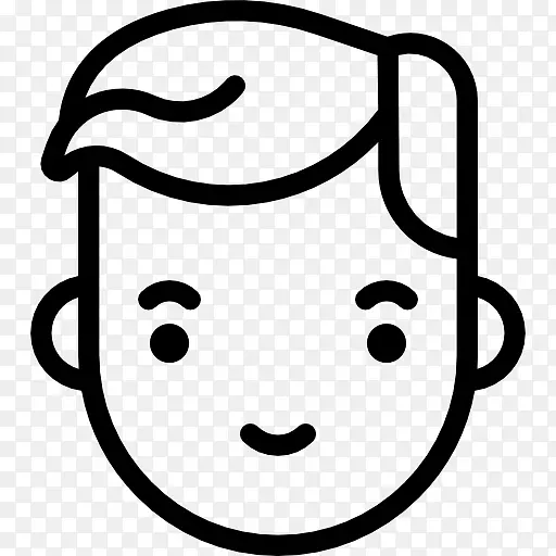 儿童电脑图标脸封装的后记-笑容满面的男孩
