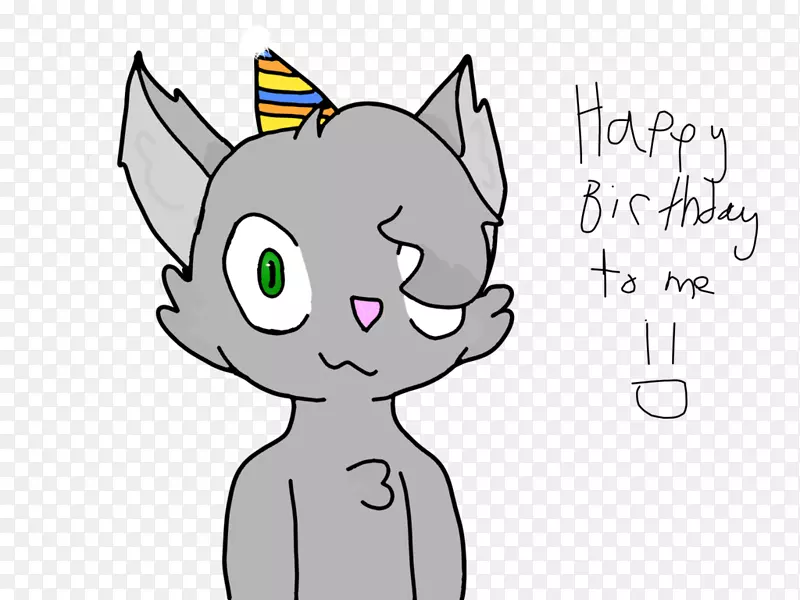 胡须猫剪贴画-祝我生日快乐
