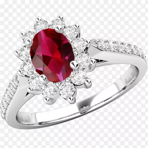红宝石订婚戒指钻石切割三部曲戒指-红宝石