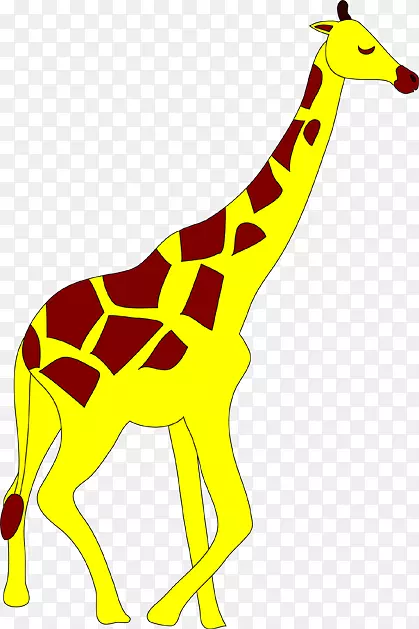 长颈鹿，甚至有脚趾的有蹄动物，剪贴画动物幻象