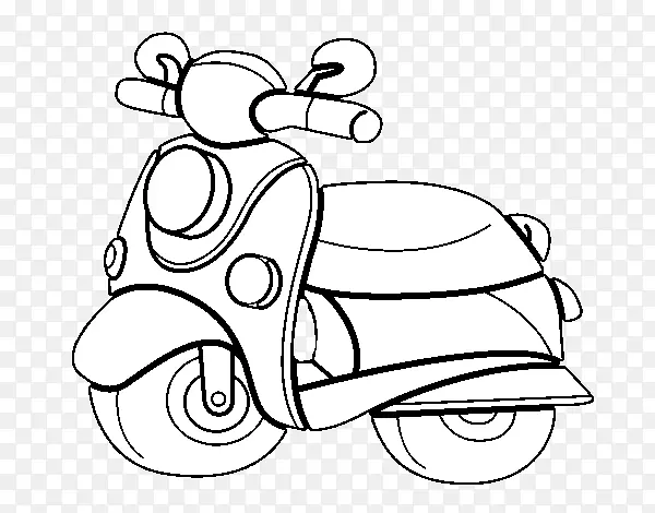 摩托车滑板车画摩托车横越Vespa循环颜色
