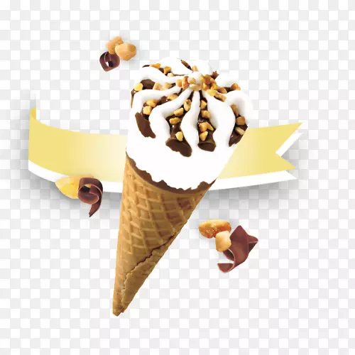 冰淇淋锥巧克力冰淇淋冷冻甜点香草冰淇淋