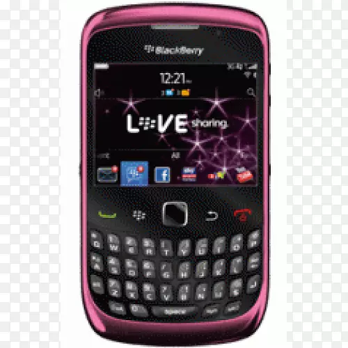 黑莓Q5黑莓曲线9330智能手机3G-粉红色曲线