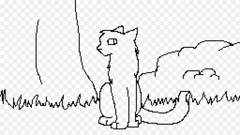 胡须线艺术素描-像素艺术猫