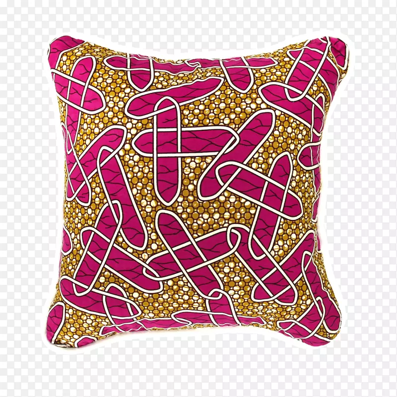 扔枕头垫我的枕头非洲蜡印-粉红色枕头
