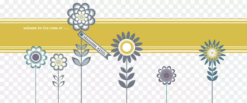 花线字体-欢迎卡