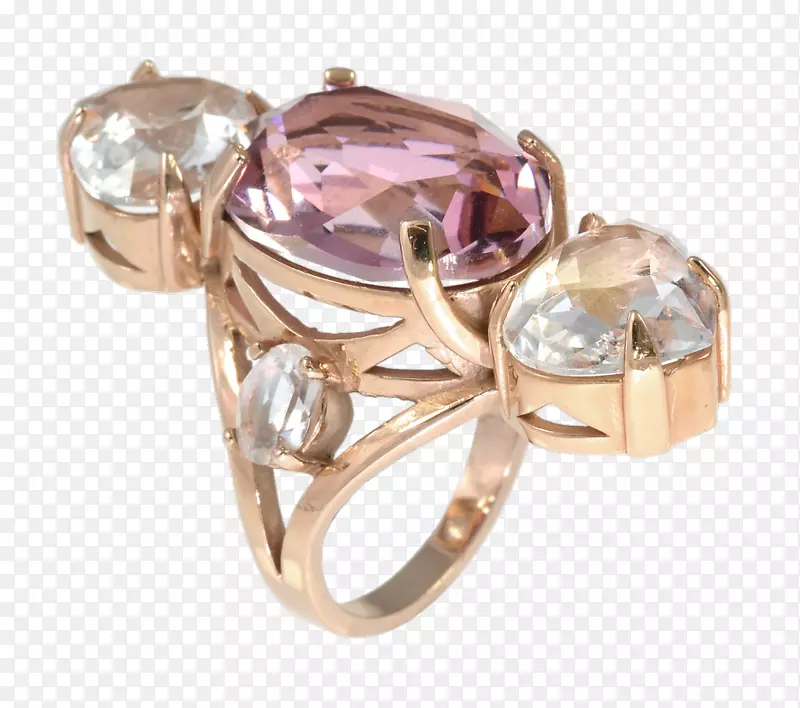 珠宝首饰紫水晶结婚戒指水晶珠宝