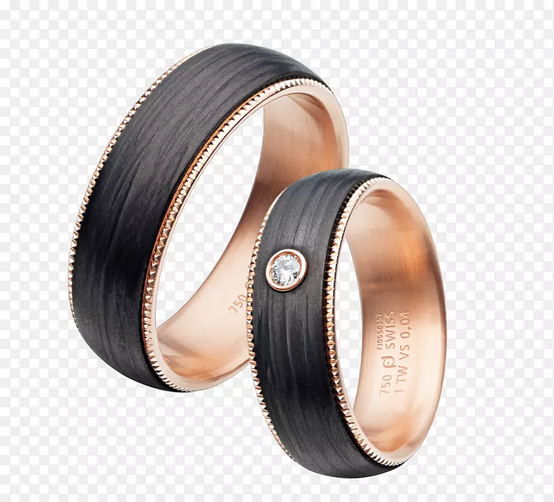 结婚戒指，金碳纤维，沙夫豪森戒指
