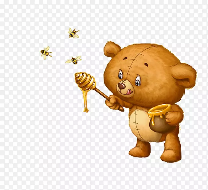 棕熊蜂蜜夹艺术熊