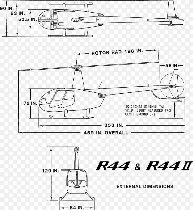 鲁滨逊R44直升机技术绘图航空.直升机