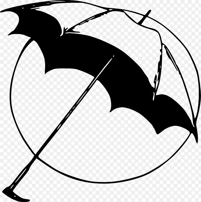 线条艺术剪贴画-雨伞日